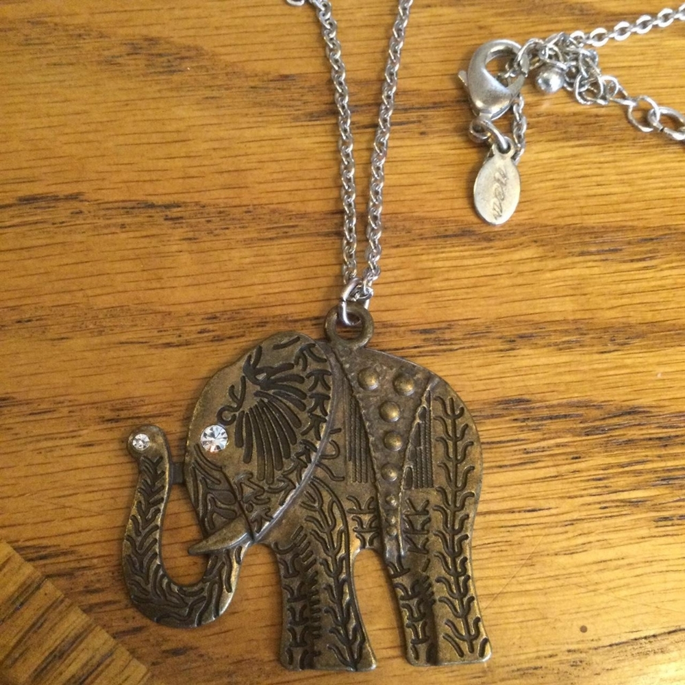 Elephant evil eye necklace